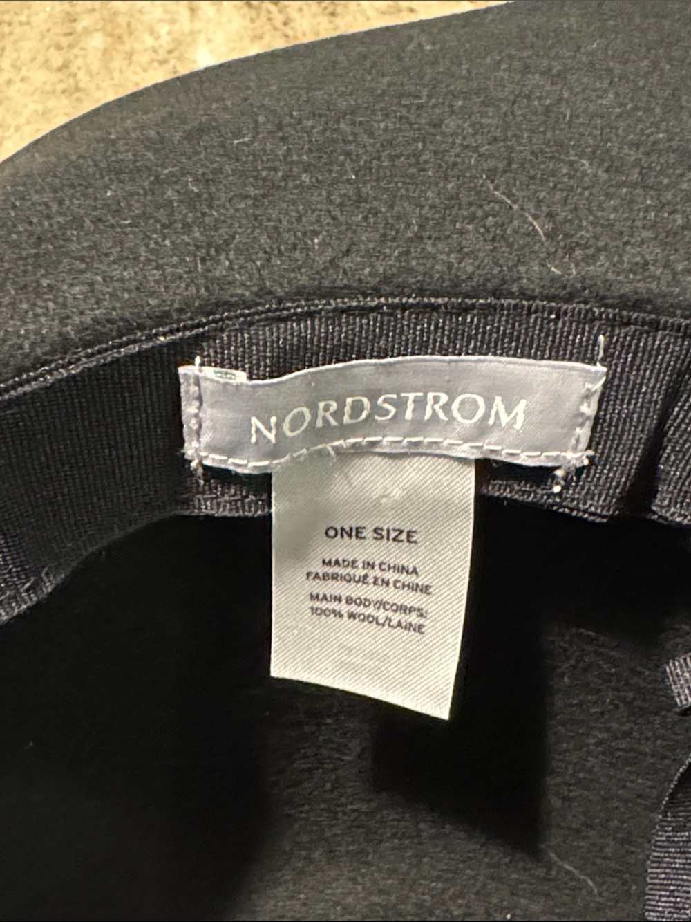 Nordstrom Black Wide-Brim Wool Felt Hat with Slim Band - Picture 3 of 5